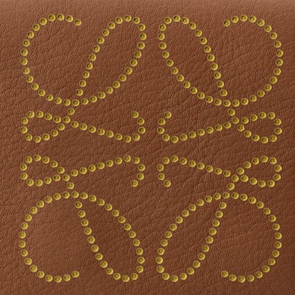 c500tr2x0100247658 3 LOEWE Anagram Compact Trifold Mini Wallet Brown