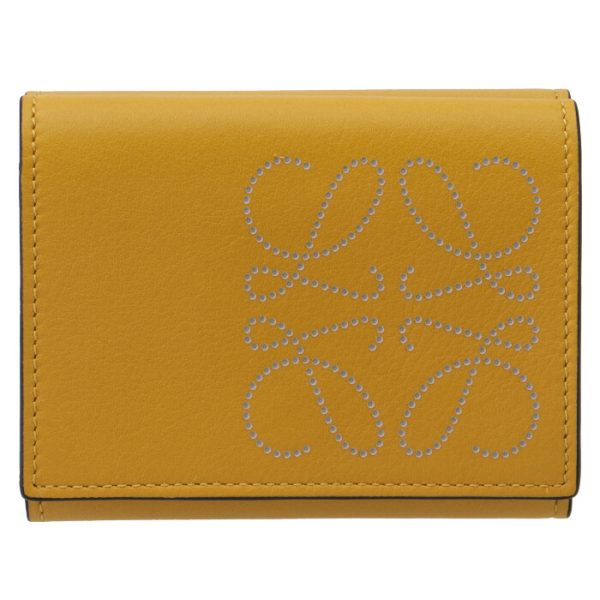 c500tr2x0100248311 1 LOEWE Anagram Compact Trifold Mini Wallet Yellow