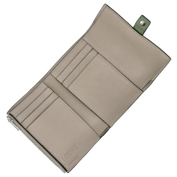 c660s86x0100516465 4 LOEWE Wallet Tri fold Small Vertical Wallet Green