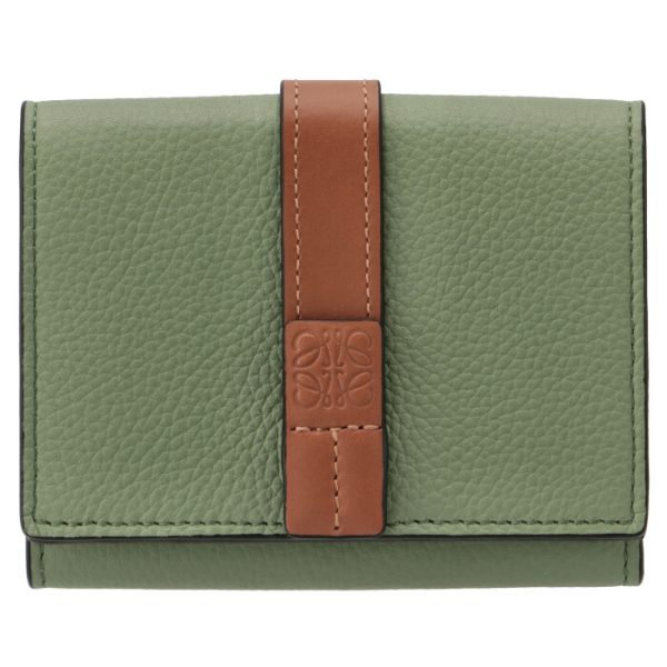 c660tr2x0100536465 1 LOEWE Trifold Wallet Green Bicolor