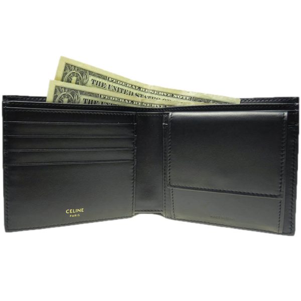 ce24ss305 2 CELINE bifold wallet with coin purse Black