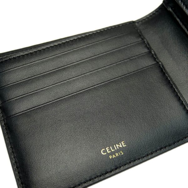 ce24ss305 6 CELINE bifold wallet with coin purse Black