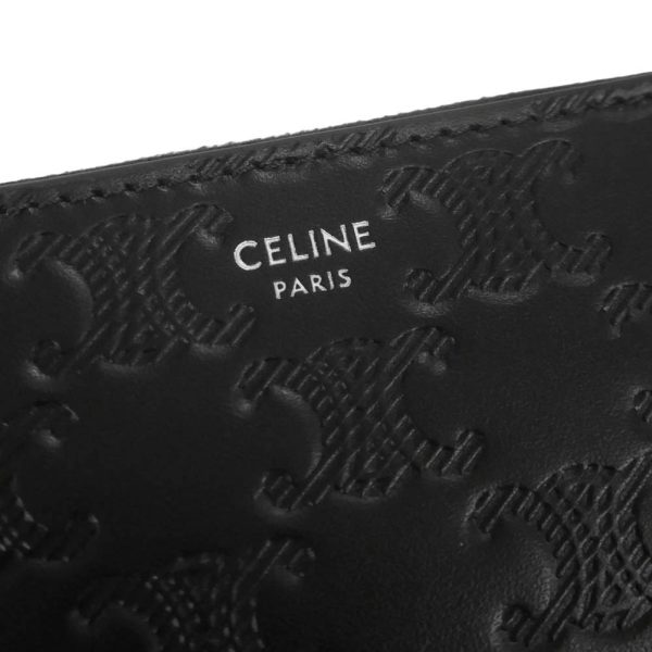 ce24ss306 5 CELINE round zipper long wallet with coin purse Black