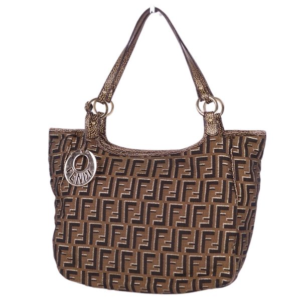 cf03mt rm05f09110 1 FENDI Bag Handbag Tote Bag Zucca Pattern Canvas Bag Brown