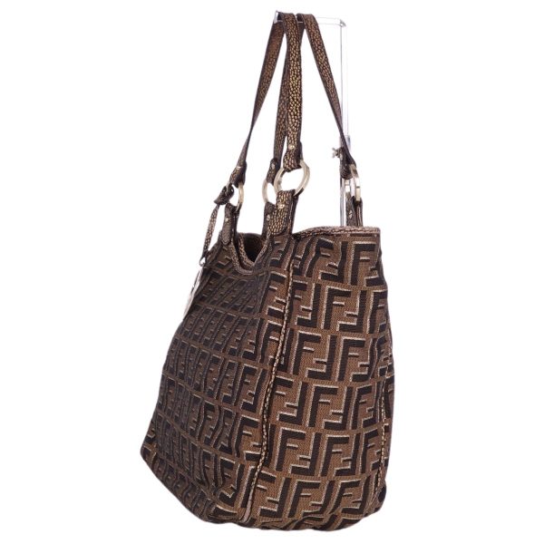 cf03mt rm05f09110 2 FENDI Bag Handbag Tote Bag Zucca Pattern Canvas Bag Brown