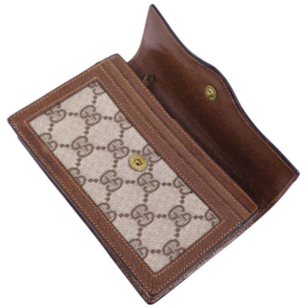 cf05ds rm05c14836 3 GUCCI Card Case Pass Case Business Card Holder GG Sherry Line Brown