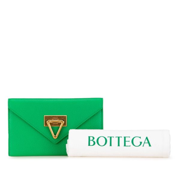 cnneykppt51xx0pe 11 Bottega Veneta Point Lock Long Wallet Wallet Paraquito Green