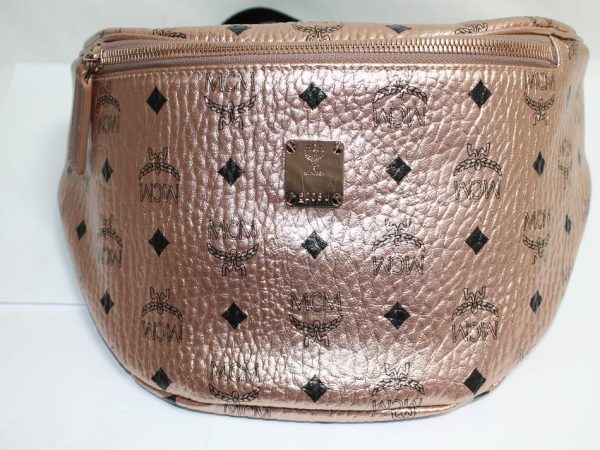 compass1666405920 MCM Fursten Visetos Body Bag Belt Bag Waist Bag Leather Pink