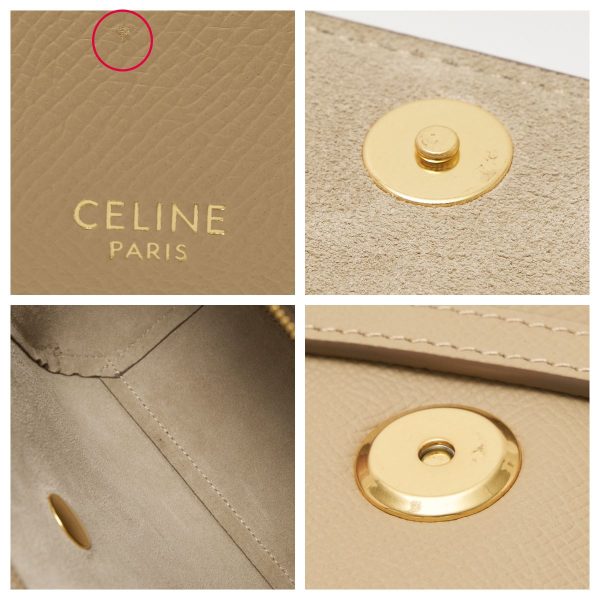 compass1718867616 Celine Belt Nano Calfskin Handbag Beige