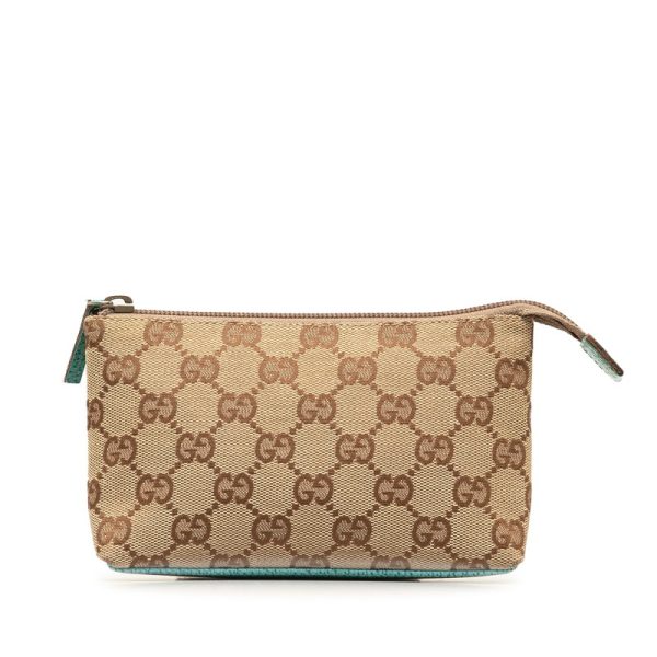 csk4mhz4ng11y019 1 Gucci GG Canvas Pouch 115237 Beige Blue Canvas Leather