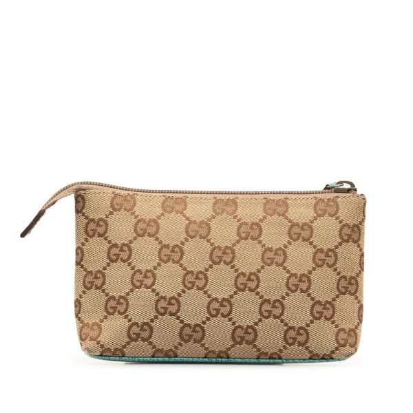 csk4mhz4ng11y019 3 Gucci GG Canvas Pouch 115237 Beige Blue Canvas Leather