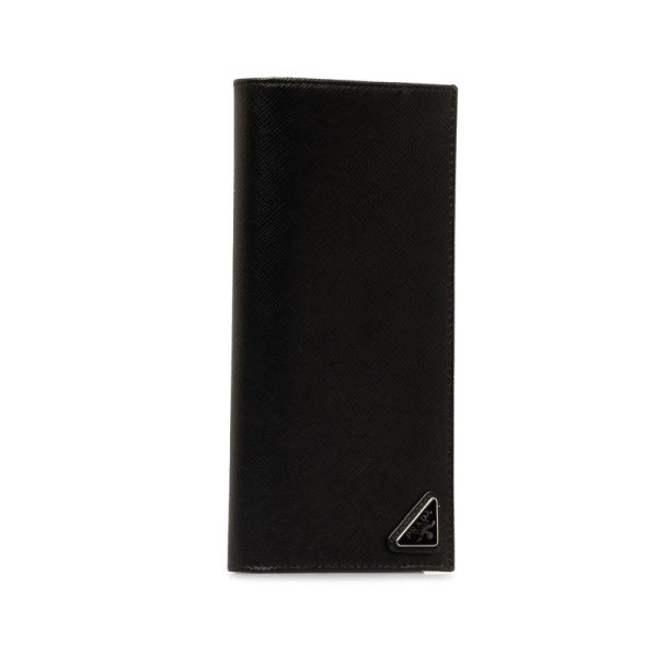 czp7kvh1vw0mwkd5 2 Prada Saffiano Triangle Logo Plate Long Wallet 2MV836 Black