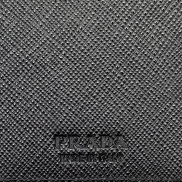 czp7kvh1vw0mwkd5 7 Prada Saffiano Triangle Logo Plate Long Wallet 2MV836 Black