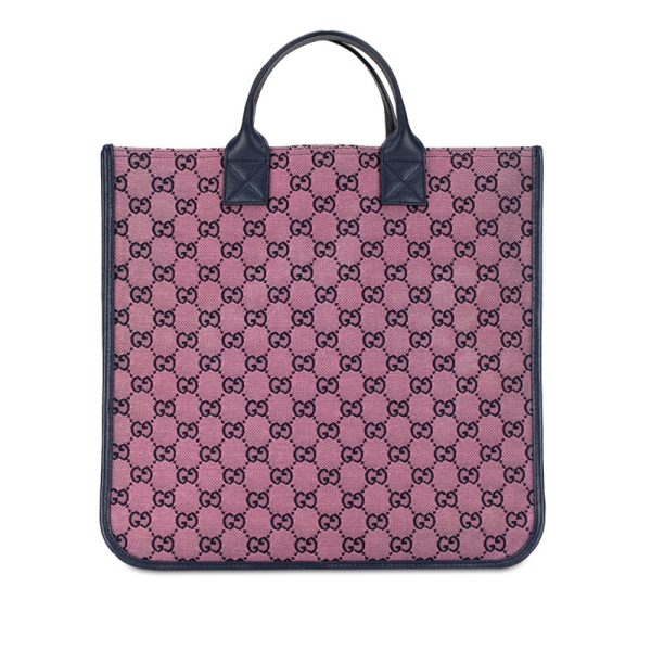 d2e1xfwwn6va4ppr 3 Gucci GG canvas handbag tote bag 550763 pink navy canvas leather