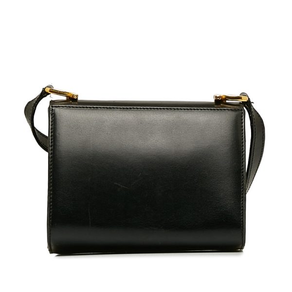 d7effn1w74zih6uo 3 Salvatore Ferragamo Gancini Crossbody Mini Shoulder Bag Black Leather