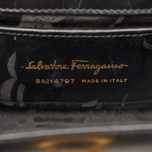 d7effn1w74zih6uo 6 Salvatore Ferragamo Gancini Crossbody Mini Shoulder Bag Black Leather