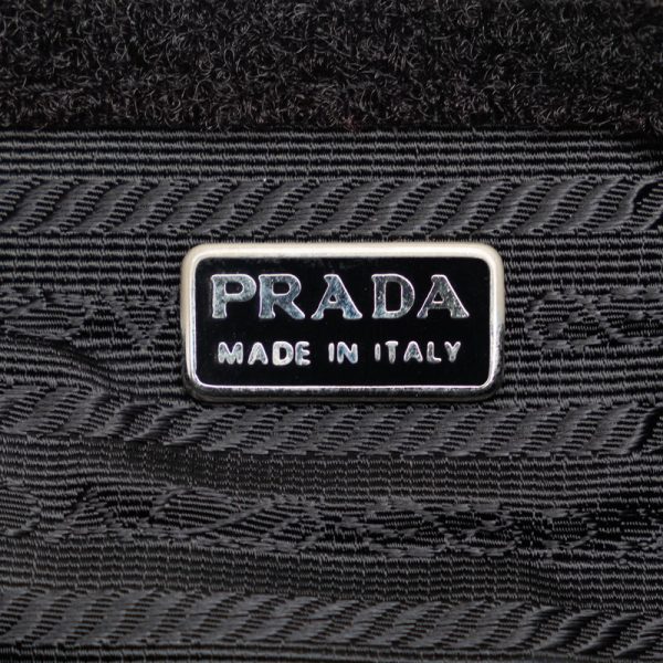 d8wafkr85cnppk2y 6 PRADA Triangle Logo Plate Gathered Pouch Black Satin