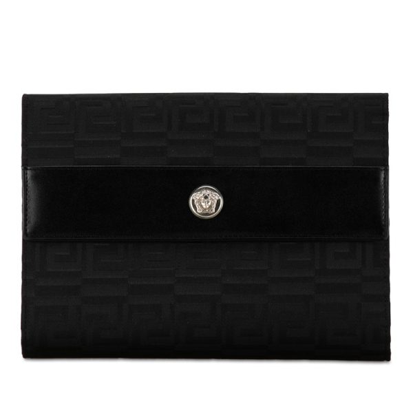 dcpx8cs5dlwdiw6h 1 Versace Vintage Medusa Gurka Bifold Wallet Black Canvas Leather