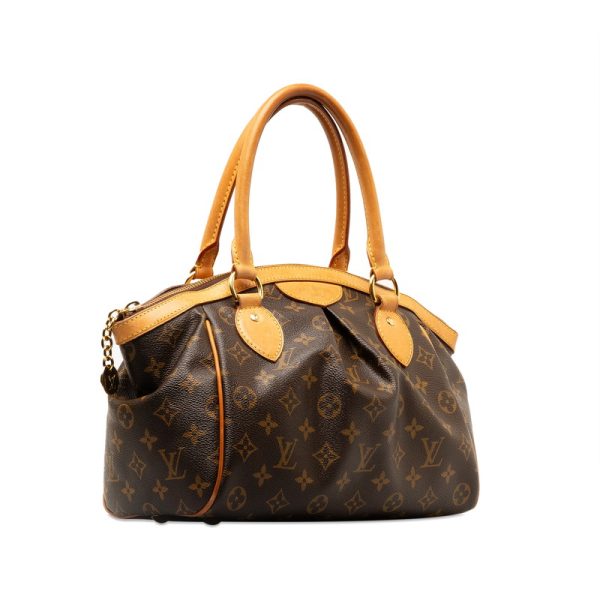 dft4309fd7vb1nuq 2 Louis Vuitton Monogram Tivoli PM Handbag M40143 Brown PVC Leather