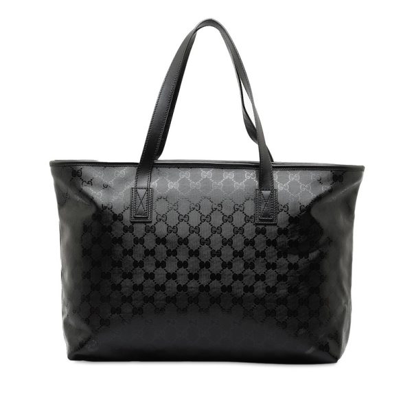 dikimmb1fzw28fw6 3 Gucci GG Implime Tote Bag Black PVC Leather