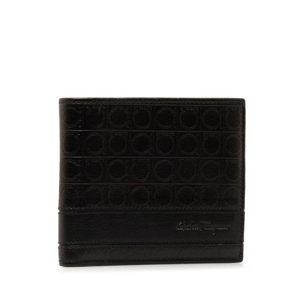 do2i2c3d473yul2i 2 Salvatore Ferragamo Gancini Bifold Wallet Black Leather