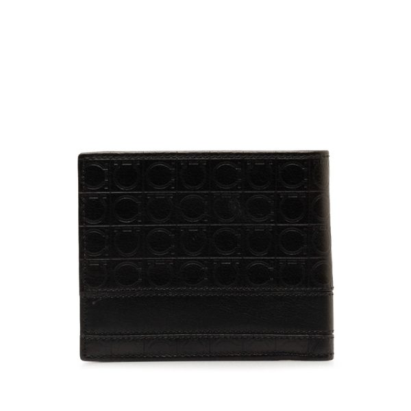 do2i2c3d473yul2i 3 Salvatore Ferragamo Gancini Bifold Wallet Black Leather