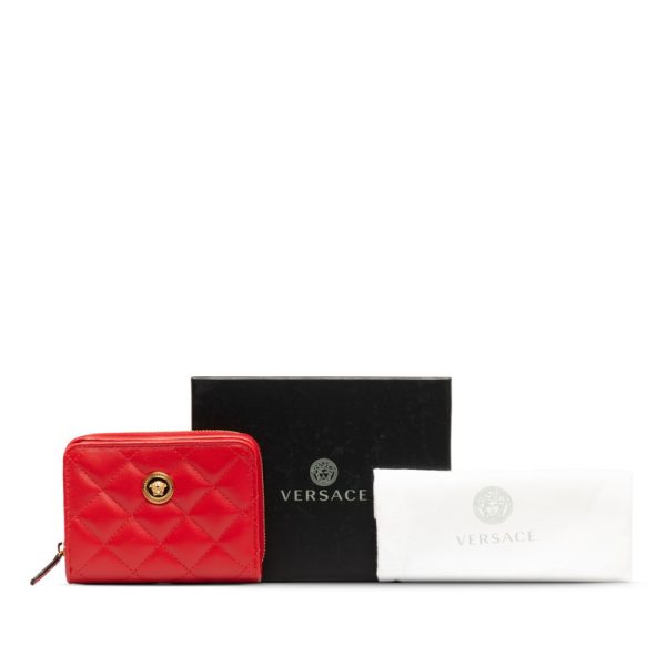 drcl9j4iobh8a6p1 10 Versace Medusa Bifold Wallet Compact Wallet Red Gold Leather