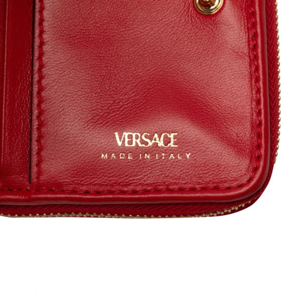 drcl9j4iobh8a6p1 6 Versace Medusa Bifold Wallet Compact Wallet Red Gold Leather