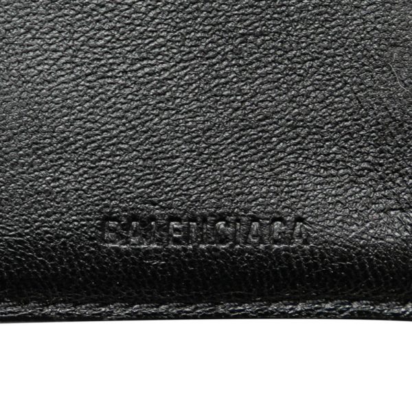 drsckradt68bf7lu 6 Balenciaga Cash Vertical Bifold Wallet Croco Embossed Black