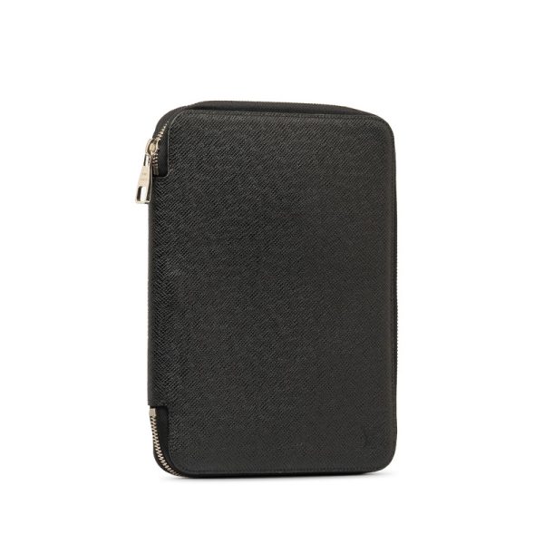 dwa093nk9avwu7og 2 Louis Vuitton Taiga Document Case Notebook Ardoise Black Leather