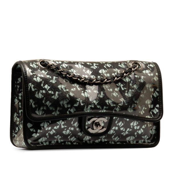 dwk7eddmi5bx5xnv 2 CHANEL Black Lace Coco Mark Star Lace Star Chain Bag Black