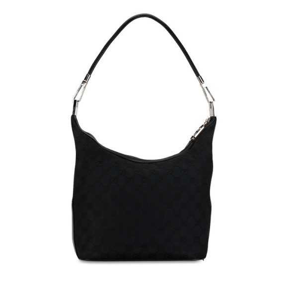 dz0nfd275e9m0lct 3 Gucci GG canvas one shoulder bag handbag black canvas leather