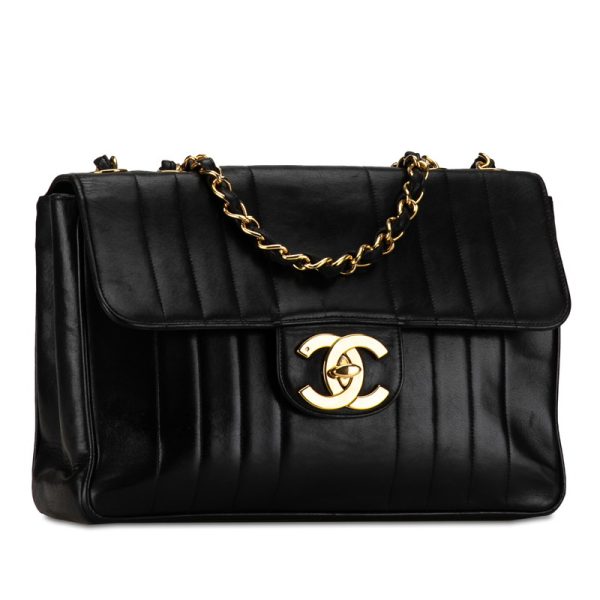 e6jcuxi0gt5uoo7w 2 CHANEL Mademoiselle Coco Mark Double Flap Chain Bag Black Lambskin