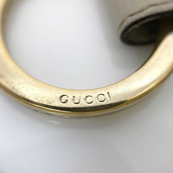 ec17951 6 Gucci Keychain Heart GG Leather Beige Gold