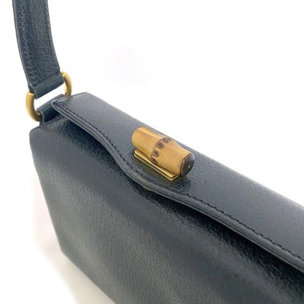 ec18192 5 Gucci Bamboo Top Handle Bag Leather Blue