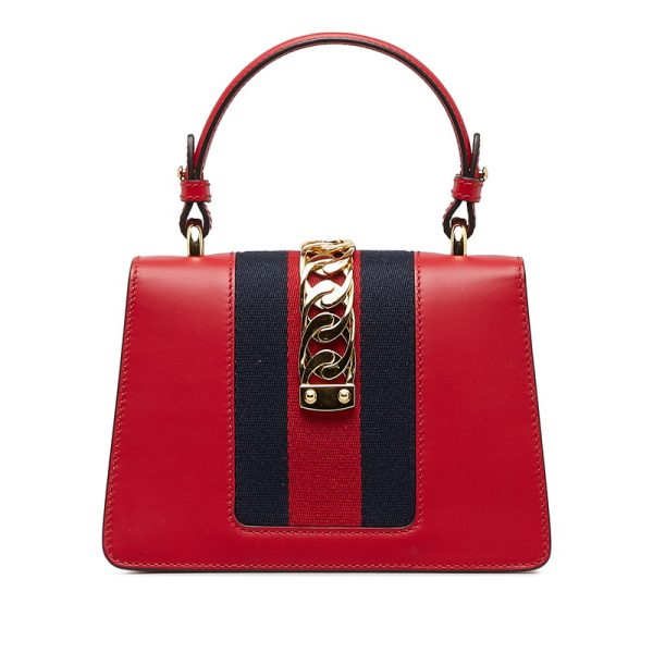 euxcmj102wqq02e7 3 Gucci Sylvie Handbag Shoulder Bag 2way Red Leather