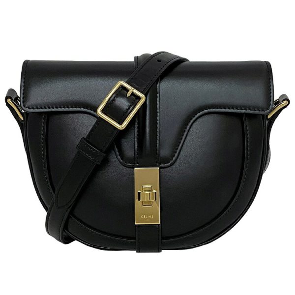 f 18717 1 Celine Buzas Mini Calf Leather Shoulder Bag Black