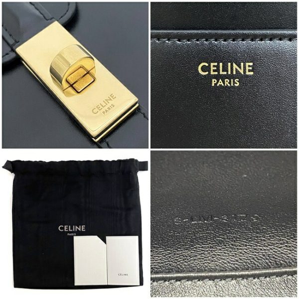 f 18717 10 Celine Buzas Mini Calf Leather Shoulder Bag Black