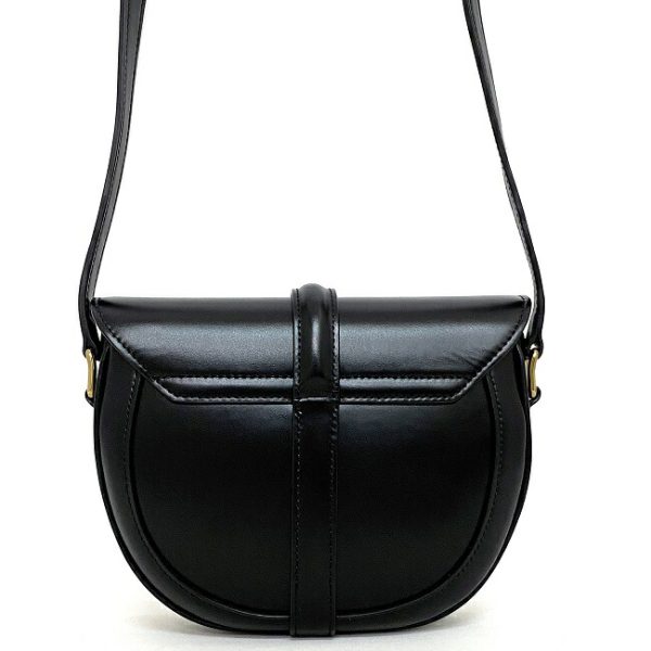 f 18717 4 Celine Buzas Mini Calf Leather Shoulder Bag Black