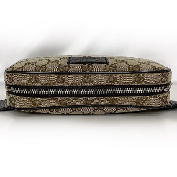 f 19745 7 Gucci GG Belt Bag Canvas Leather Beige Brown