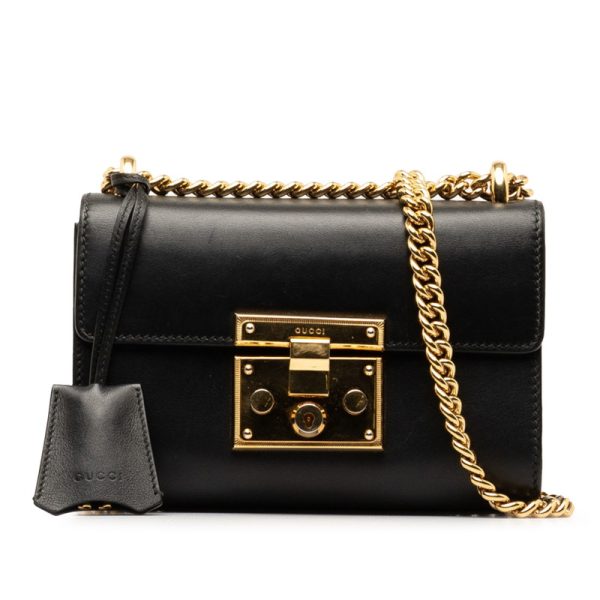 fafxc1608i16x8qx 1 Gucci Chain Shoulder Bag Black Gold Leather