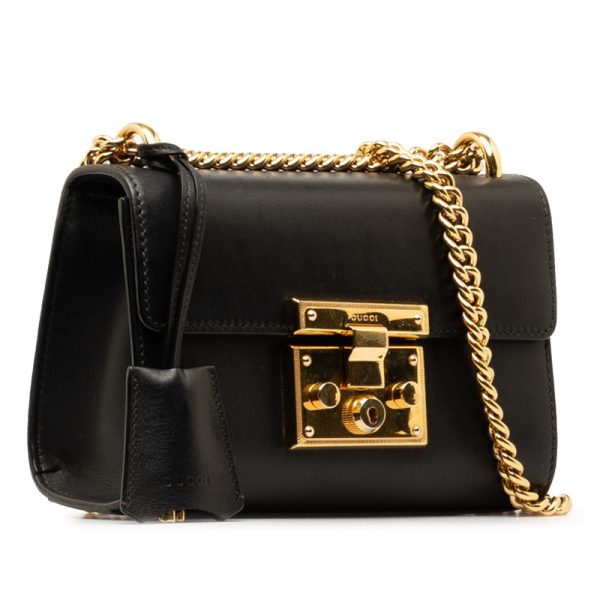 fafxc1608i16x8qx 2 Gucci Chain Shoulder Bag Black Gold Leather