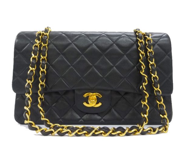 ff3544 1 Chanel Lambskin Matelasse 25 Shoulder Bag Black