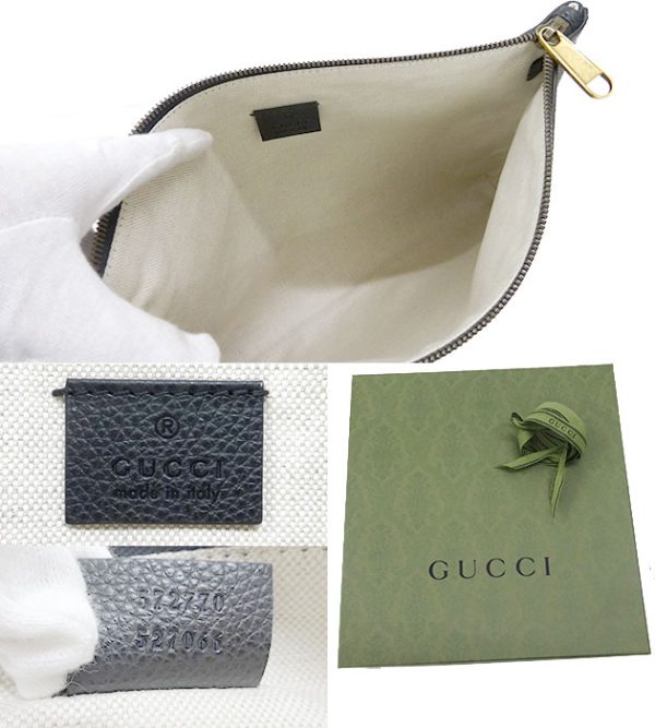 ff3657 4 Gucci Logo Print Clutch Bag Vintage Logo Black