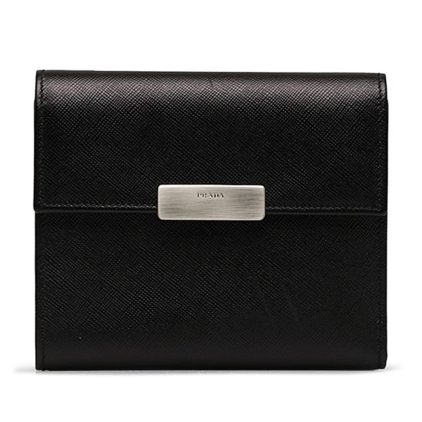 fhh6kw9hlds4mp3w 1 Prada Saffiano Bifold Wallet Black Leather