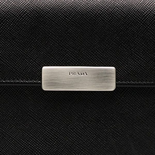 fhh6kw9hlds4mp3w 10 Prada Saffiano Bifold Wallet Black Leather