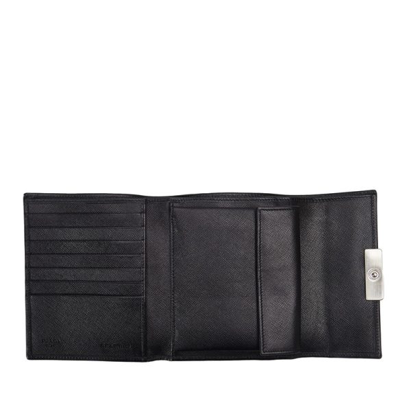 fhh6kw9hlds4mp3w 5 Prada Saffiano Bifold Wallet Black Leather