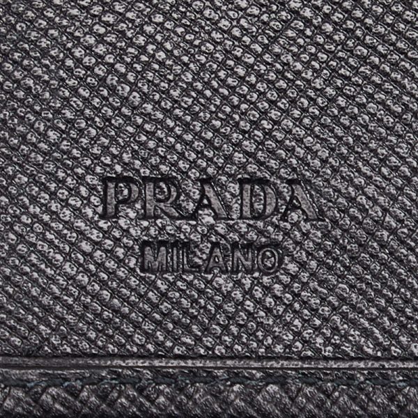 fhh6kw9hlds4mp3w 8 Prada Saffiano Bifold Wallet Black Leather