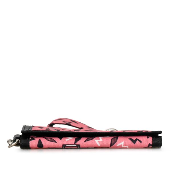 fth8klia3ffj4y4k 4 Saint Laurent Radio All Over Pattern Trifold Wallet Pink Black Nylon