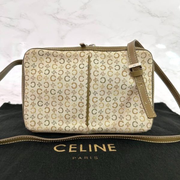 g00170 Celine Shoulder Bag C Macadam Canvas Leather